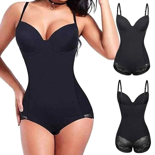 Women's Sculpting Lace Trim Bodysuit - Smoothing Everyday Shapewear