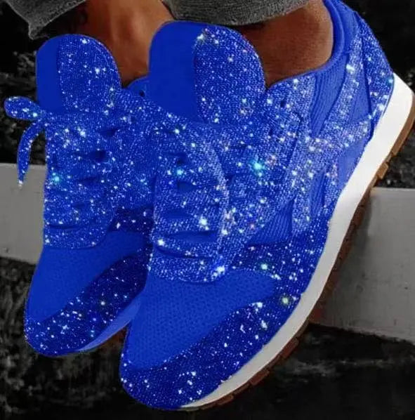 Women's Glitter Sneakers - Sparkly Everyday Comfort Shoes