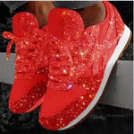 Women's Glitter Sneakers - Sparkly Everyday Comfort Shoes