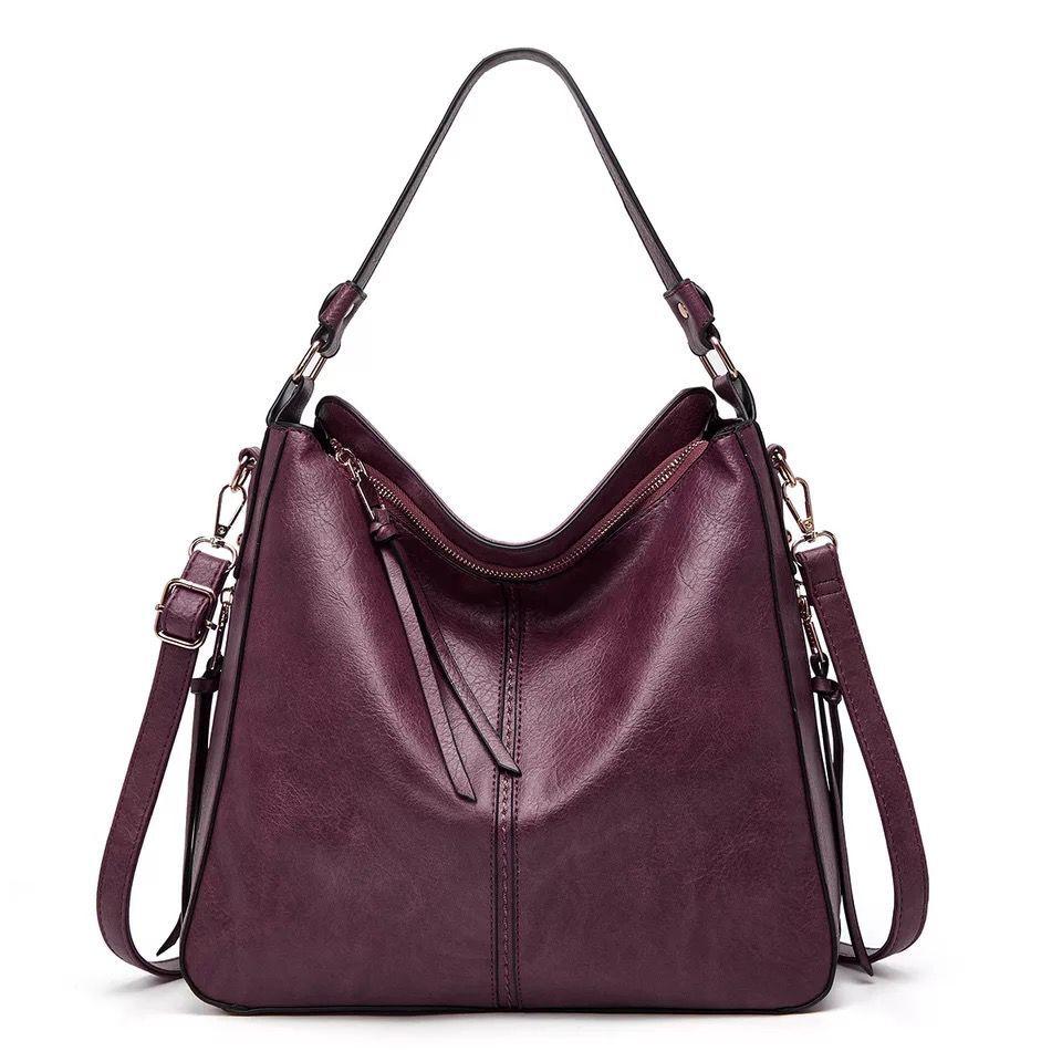 Women's Hobo Shoulder Bag with Gold Hardware - Everyday Luxe Style