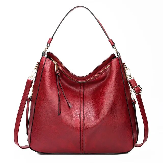 Women's Hobo Shoulder Bag with Gold Hardware - Everyday Luxe Style