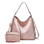 Women's Hobo Shoulder Bag with Gold Hardware - Everyday Luxe Style