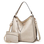 Women's Hobo Shoulder Bag with Gold Hardware - Everyday Luxe Style
