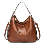 Women's Hobo Shoulder Bag with Gold Hardware - Everyday Luxe Style