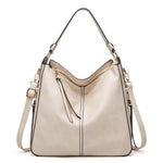 Women's Hobo Shoulder Bag with Gold Hardware - Everyday Luxe Style