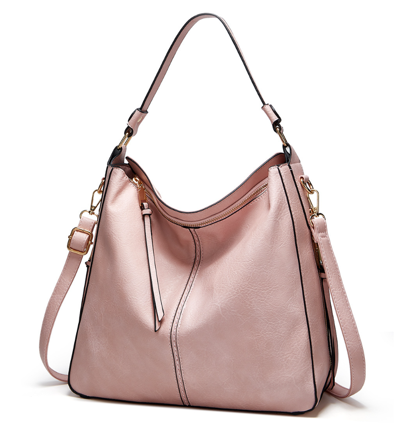 Women's Hobo Shoulder Bag with Gold Hardware - Everyday Luxe Style