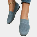 Women's Cushioned Knit Loafers with Arch Support - Breathable Everyday Shoes