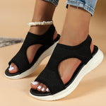 Women's Breathable Knit Sport Sandals - Cushioned Slip-On Support