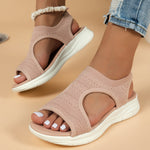Women's Breathable Knit Sport Sandals - Cushioned Slip-On Support