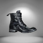 Women's Cap Toe Lace-Up Leather Boots - Classic Vintage Style