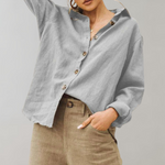 Linen-Cotton Blend Shirt - Breathable Relaxed-Fit Button-Down