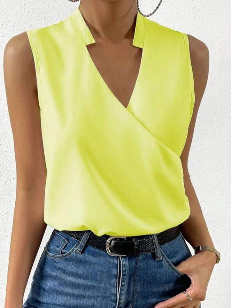 Elegant Floral V-Neck Sleeveless Top - Versatile Everyday Style