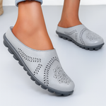 Comfortable Cutout Slip-On Sandals - Genuine Leather Everyday Wear