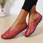 Comfortable Cutout Slip-On Sandals - Genuine Leather Everyday Wear