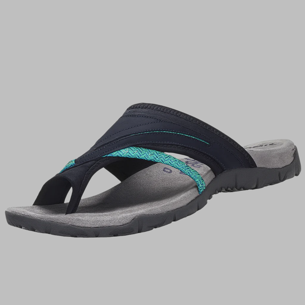 Women's Cushioned Crossover Toe Post Sandals - Comfy Warm-Weather Slip-Ons