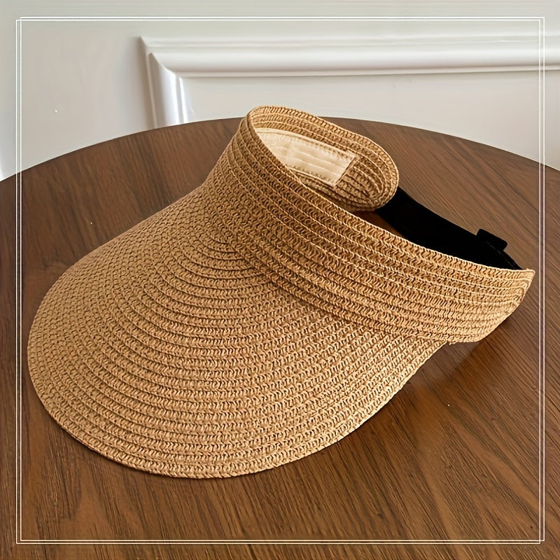 Women's Wide Brim Sun Visor Hat - Collapsible UV Protection