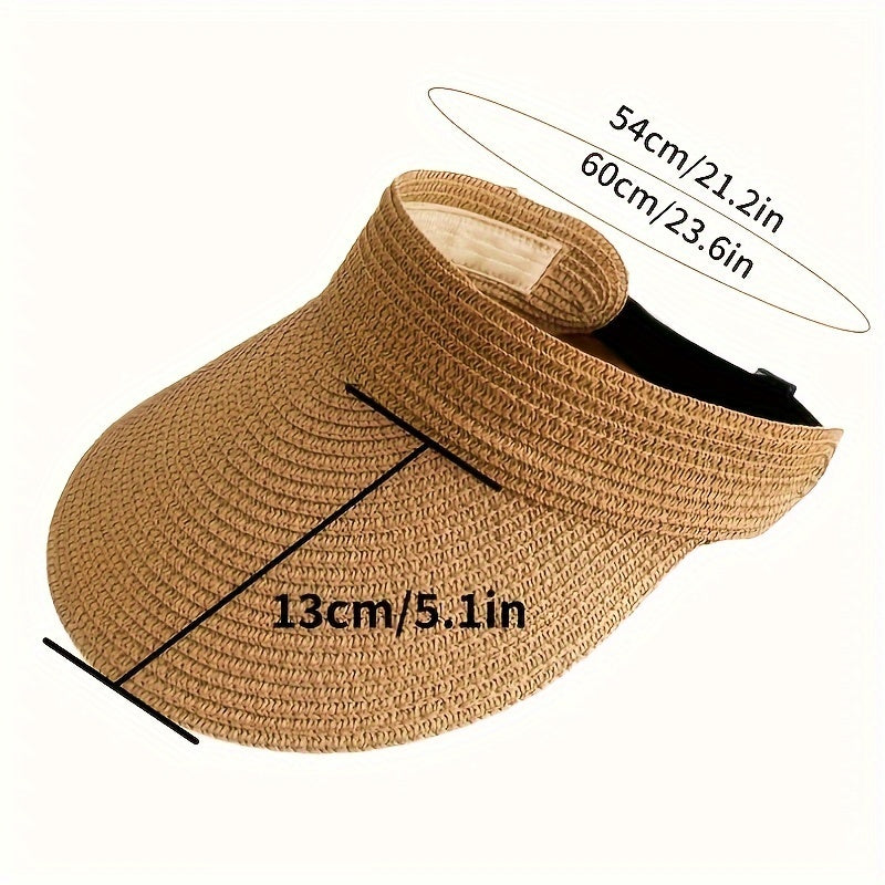 Women's Wide Brim Sun Visor Hat - Collapsible UV Protection