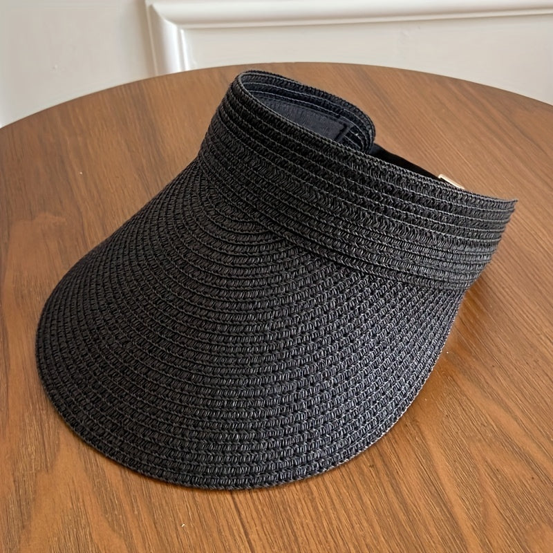 Women's Wide Brim Sun Visor Hat - Collapsible UV Protection