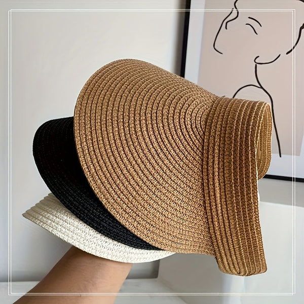 Women's Wide Brim Sun Visor Hat - Collapsible UV Protection
