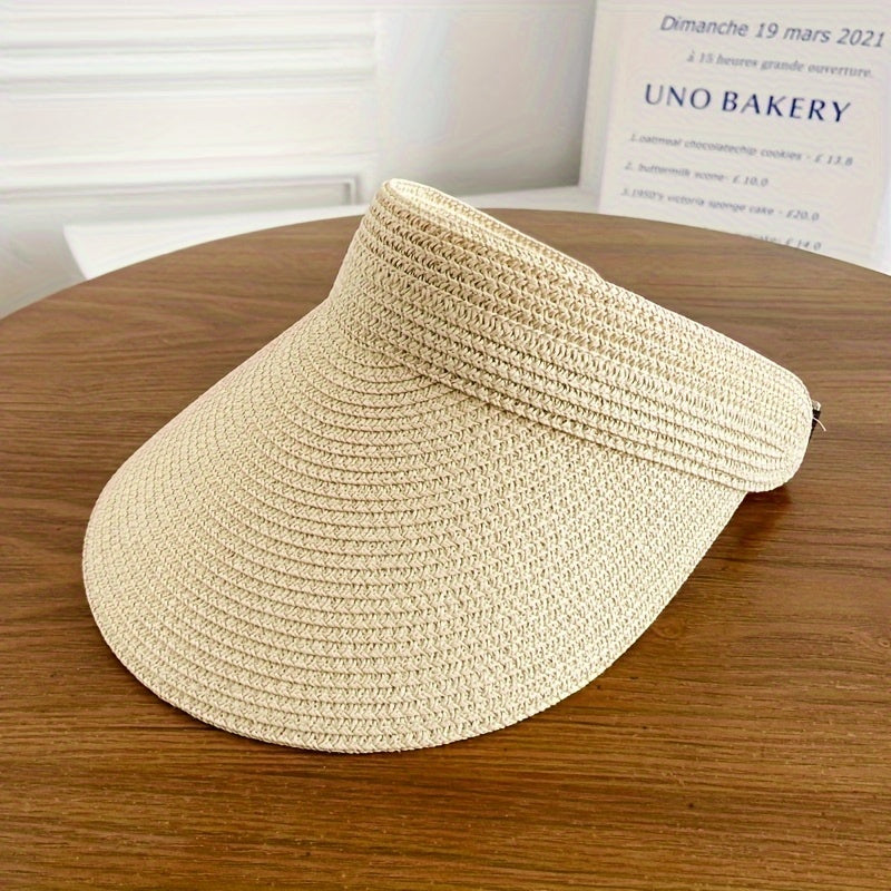 Women's Wide Brim Sun Visor Hat - Collapsible UV Protection