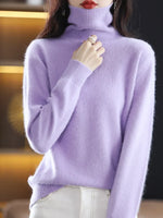 Women's Pure Cashmere Turtleneck Sweater - Soft Slim-Fit Knit