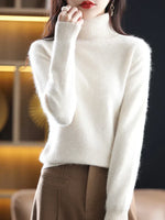 Women's Pure Cashmere Turtleneck Sweater - Soft Slim-Fit Knit