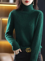 Women's Pure Cashmere Turtleneck Sweater - Soft Slim-Fit Knit