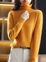 Women's Pure Cashmere Turtleneck Sweater - Soft Slim-Fit Knit