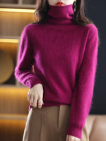 Women's Pure Cashmere Turtleneck Sweater - Soft Slim-Fit Knit