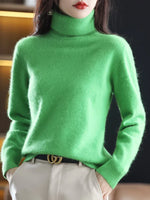 Women's Pure Cashmere Turtleneck Sweater - Soft Slim-Fit Knit