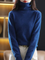 Women's Pure Cashmere Turtleneck Sweater - Soft Slim-Fit Knit