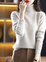 Women's Pure Cashmere Turtleneck Sweater - Soft Slim-Fit Knit