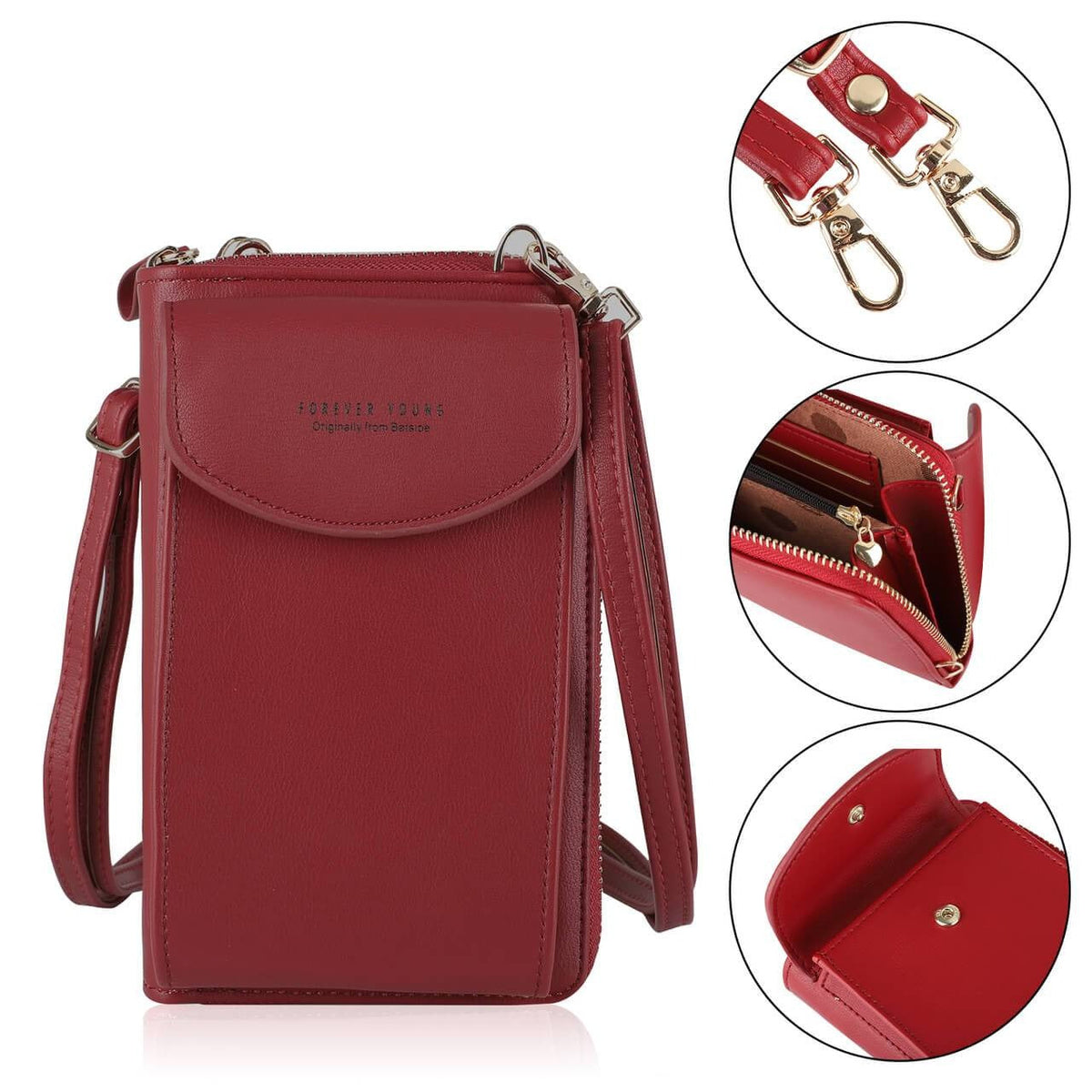 Women's Crossbody Clutch Phone Wallet - Compact Everyday Sling