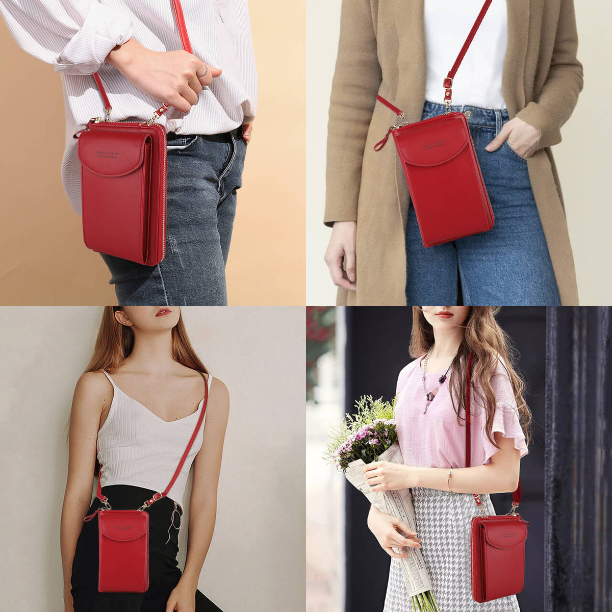 Women's Crossbody Clutch Phone Wallet - Compact Everyday Sling
