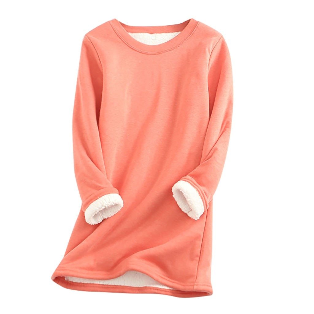 Cozy Fleece-Lined Sweatshirts for Women - Warm Cotton-Blend Layer