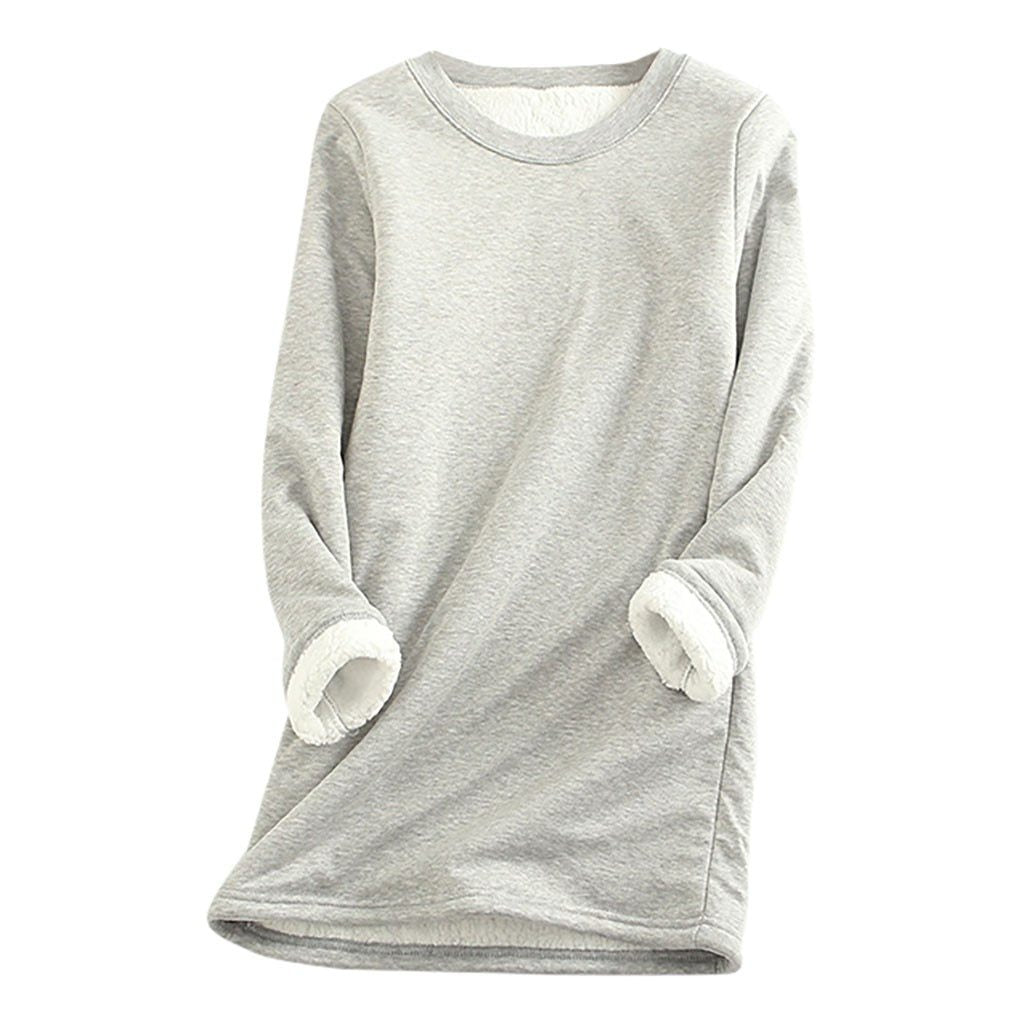 Cozy Fleece-Lined Sweatshirts for Women - Warm Cotton-Blend Layer