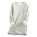 Cozy Fleece-Lined Sweatshirts for Women - Warm Cotton-Blend Layer