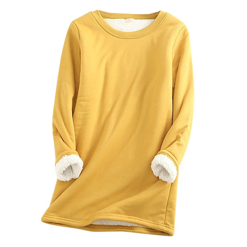 Cozy Fleece-Lined Sweatshirts for Women - Warm Cotton-Blend Layer