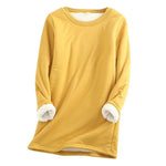 Cozy Fleece-Lined Sweatshirts for Women - Warm Cotton-Blend Layer
