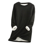 Cozy Fleece-Lined Sweatshirts for Women - Warm Cotton-Blend Layer