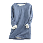 Cozy Fleece-Lined Sweatshirts for Women - Warm Cotton-Blend Layer
