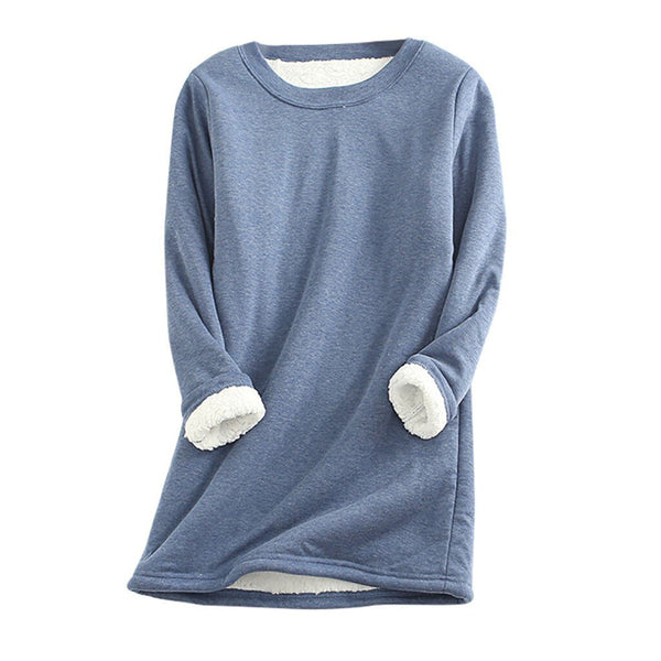 Cozy Fleece-Lined Sweatshirts for Women - Warm Cotton-Blend Layer