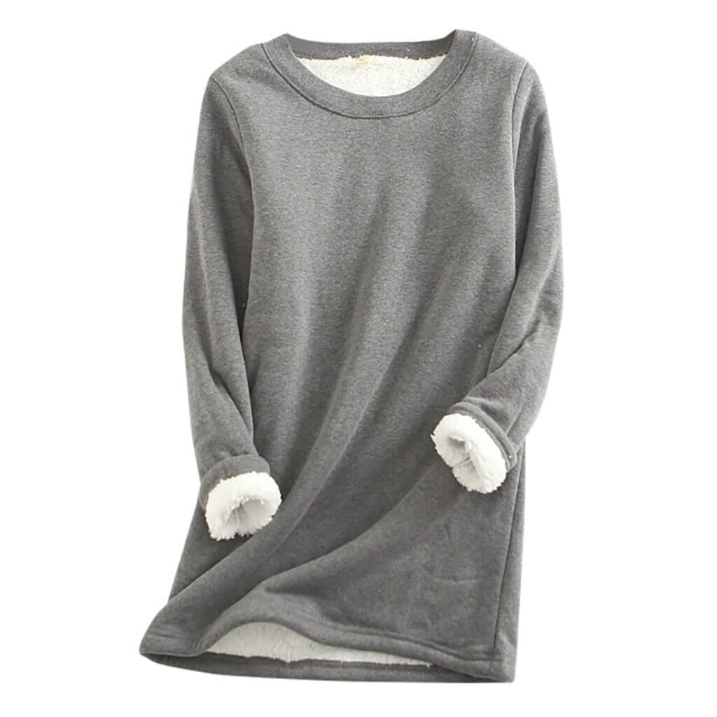 Cozy Fleece-Lined Sweatshirts for Women - Warm Cotton-Blend Layer