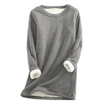 Cozy Fleece-Lined Sweatshirts for Women - Warm Cotton-Blend Layer
