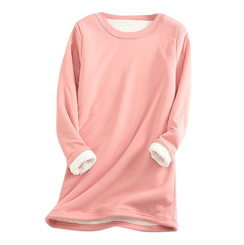 Cozy Fleece-Lined Sweatshirts for Women - Warm Cotton-Blend Layer