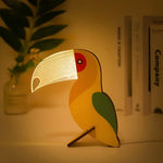 WildGlow Wooden Animal Table Lamp - Kids Night Light