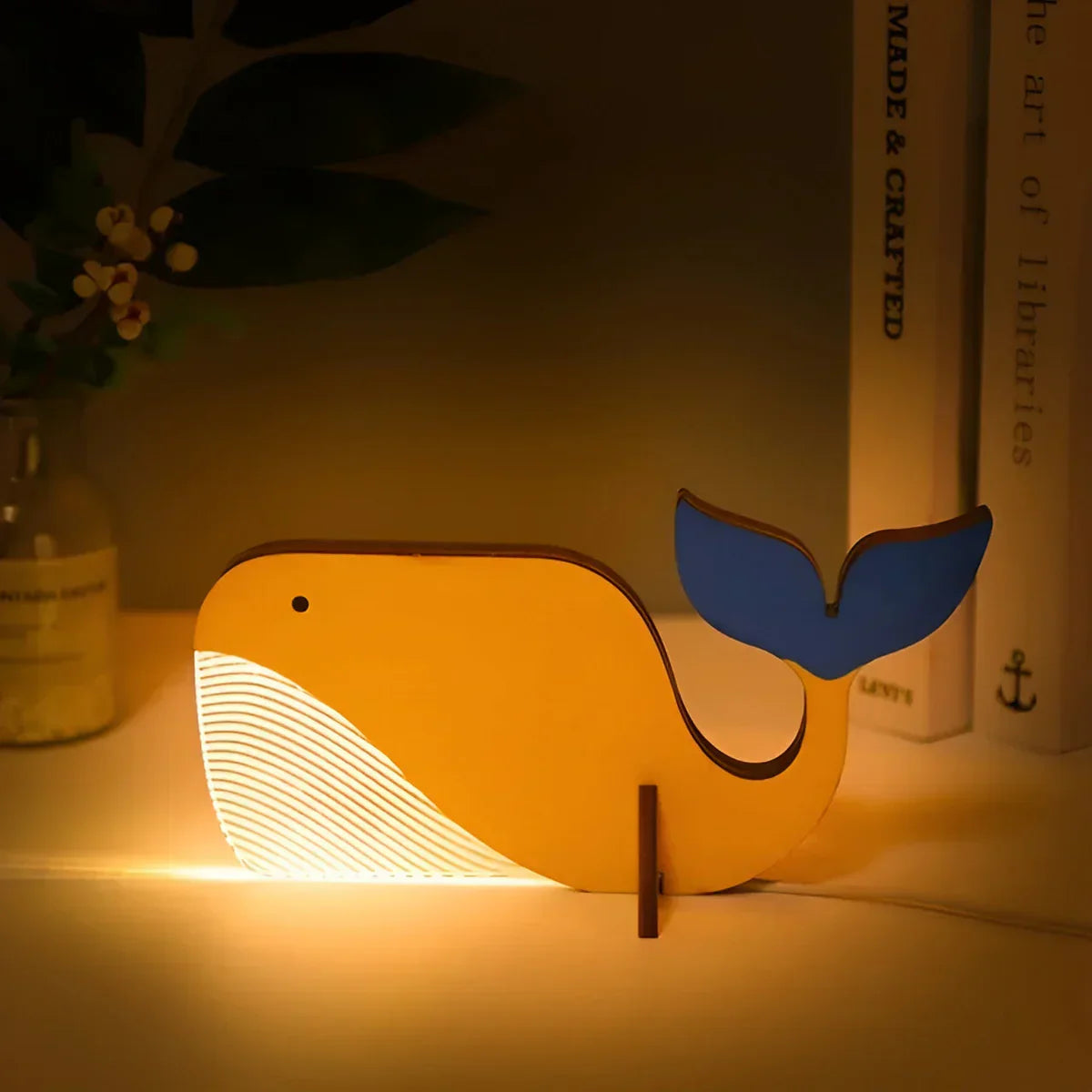 WildGlow Wooden Animal Table Lamp - Kids Night Light