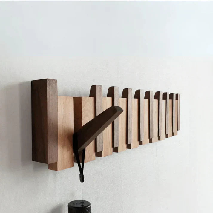 HarmonyCoat Wooden Piano Coat Rack - Stylish Entryway Hook Organizer