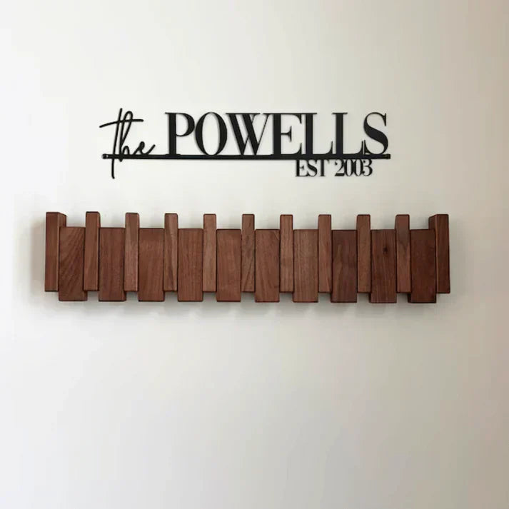 HarmonyCoat Wooden Piano Coat Rack - Stylish Entryway Hook Organizer