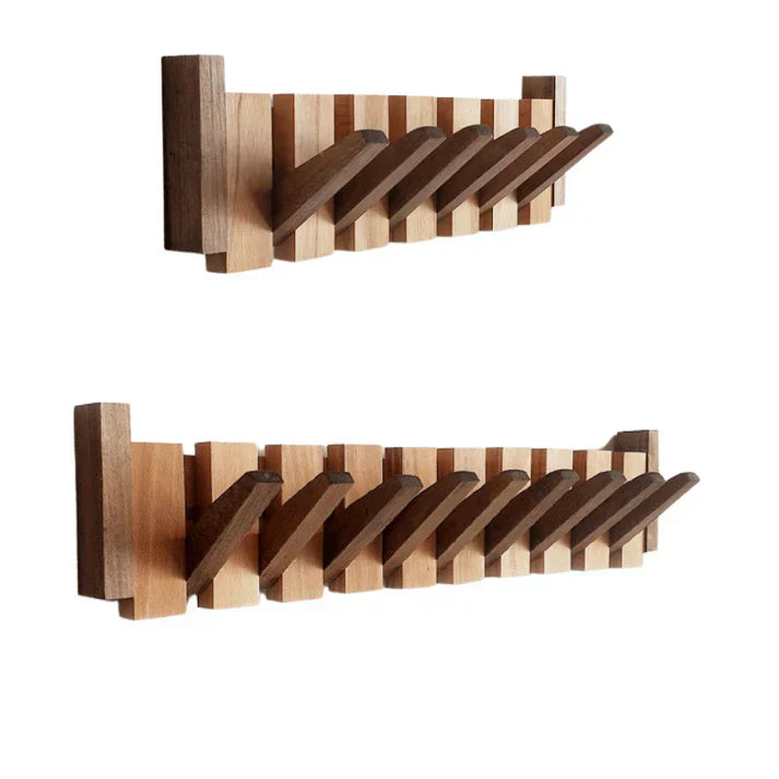 HarmonyCoat Wooden Piano Coat Rack - Stylish Entryway Hook Organizer